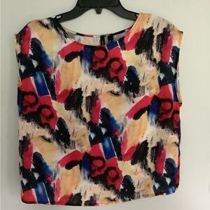 MNG Collection Yellow and Red Boxy Blouse